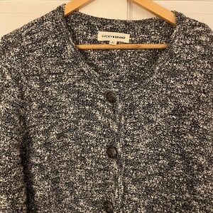 Lucky Brand Women's Marled Black and White Cardigan
